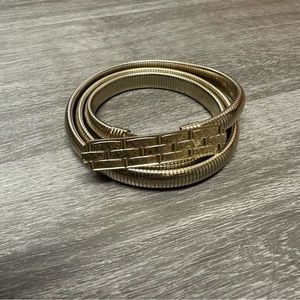Vintage Stretchy Metal Gold Toned Snake Belt retro metallic minimalist simple
